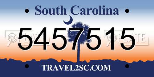 5457515 South Carolina License Plate