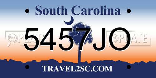 5457JO South Carolina License Plate