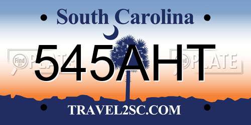 545AHT South Carolina License Plate