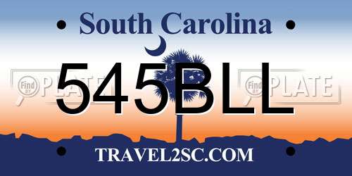 545BLL South Carolina License Plate