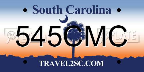 545CMC South Carolina License Plate