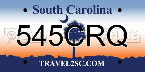 545CRQ South Carolina License Plate