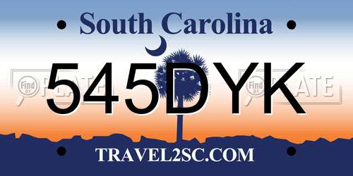 545DYK South Carolina License Plate