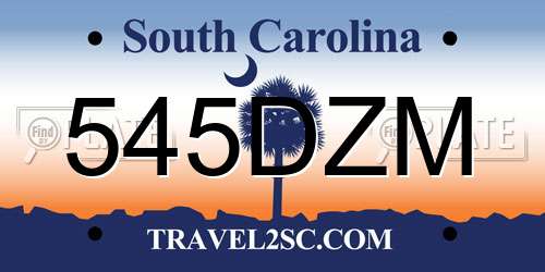 545DZM South Carolina License Plate