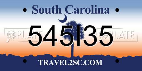 545I35 South Carolina License Plate