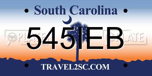 545IEB South Carolina License Plate
