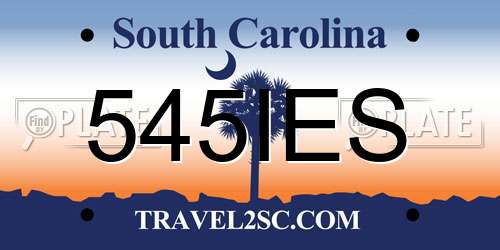 545IES South Carolina License Plate