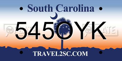 545OYK South Carolina License Plate