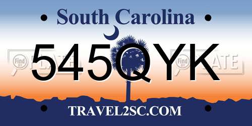 545QYK South Carolina License Plate