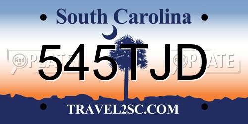 545TJD South Carolina License Plate