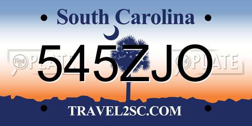 545ZJO South Carolina License Plate