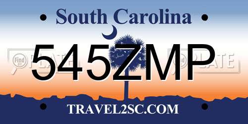 545ZMP South Carolina License Plate
