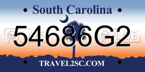 54686G2 South Carolina License Plate