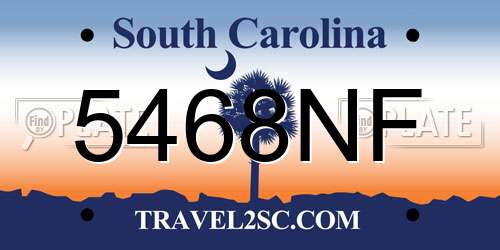5468NF South Carolina License Plate