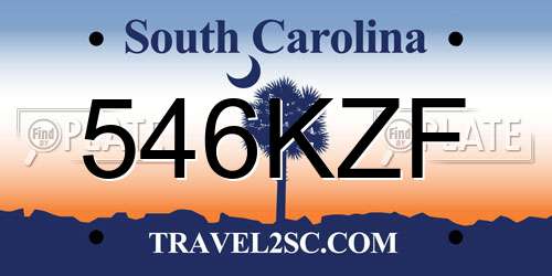 546KZF South Carolina License Plate