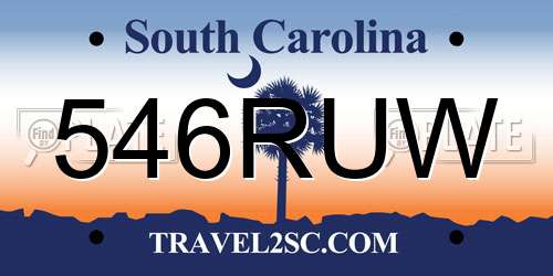 546RUW South Carolina License Plate