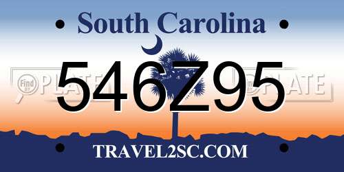 546Z95 South Carolina License Plate