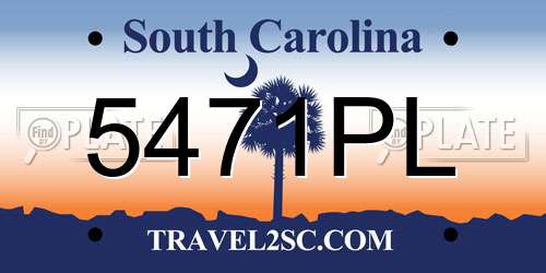 5471PL South Carolina License Plate
