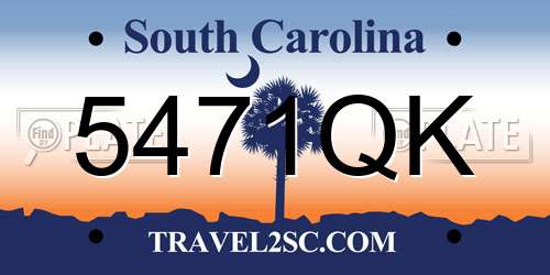 5471QK South Carolina License Plate