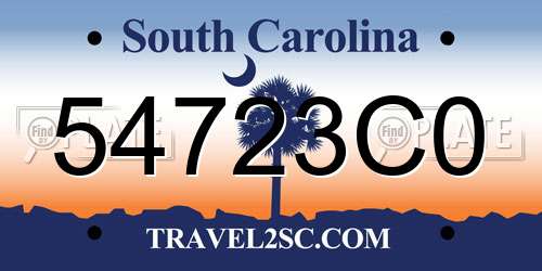 54723C0 South Carolina License Plate