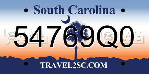 54769Q0 South Carolina License Plate