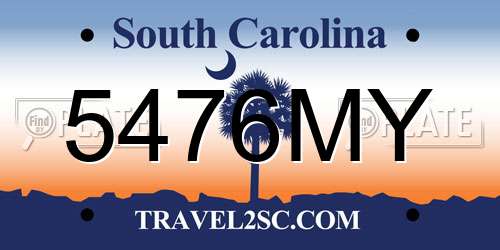 5476MY South Carolina License Plate
