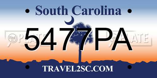 5477PA South Carolina License Plate