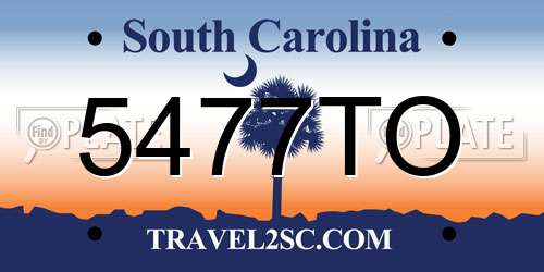 5477TO South Carolina License Plate