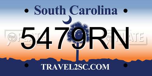 5479RN South Carolina License Plate