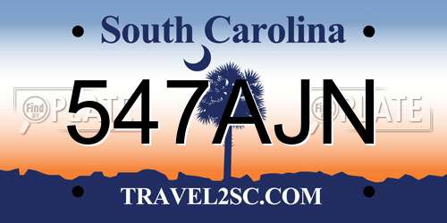547AJN South Carolina License Plate