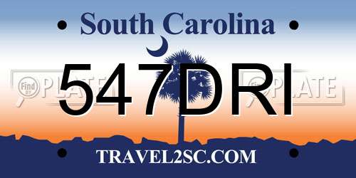547DRI South Carolina License Plate