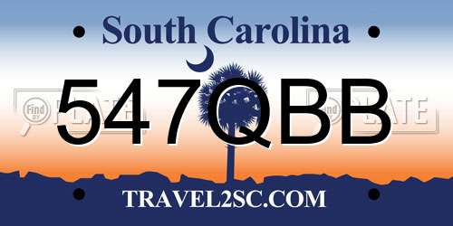 547QBB South Carolina License Plate