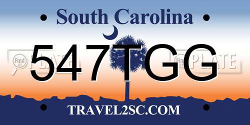 547TGG South Carolina License Plate