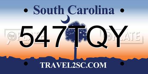 547TQY South Carolina License Plate