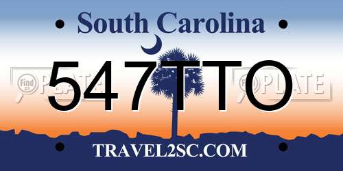 547TTO South Carolina License Plate