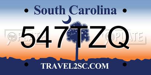 547TZQ South Carolina License Plate