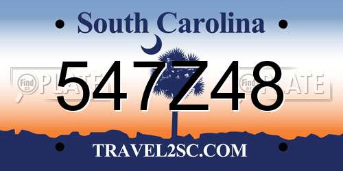 547Z48 South Carolina License Plate