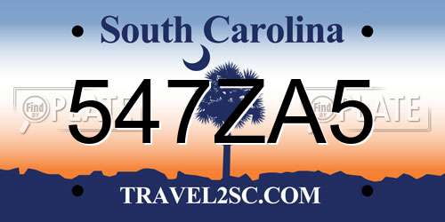 547ZA5 South Carolina License Plate
