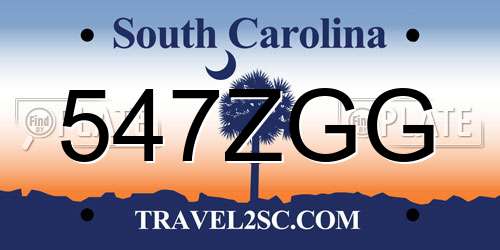547ZGG South Carolina License Plate