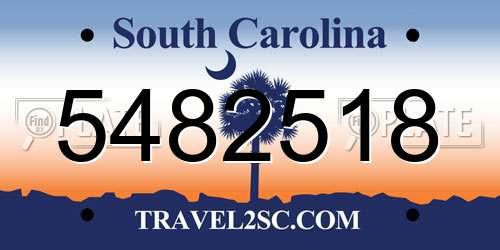 5482518 South Carolina License Plate
