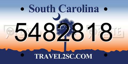 5482818 South Carolina License Plate