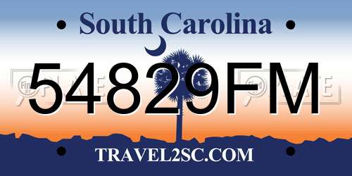 54829FM South Carolina License Plate