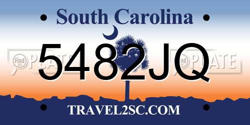 5482JQ South Carolina License Plate