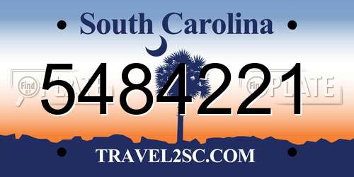5484221 South Carolina License Plate