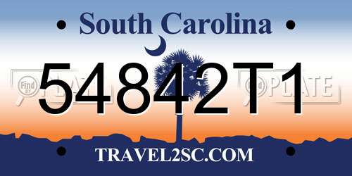 54842T1 South Carolina License Plate