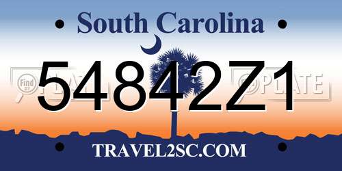 54842Z1 South Carolina License Plate