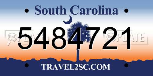 5484721 South Carolina License Plate