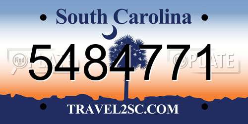 5484771 South Carolina License Plate