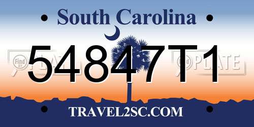 54847T1 South Carolina License Plate