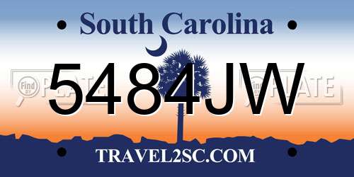 5484JW South Carolina License Plate
